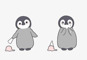 企鹅吃瓜图片卡通可爱,萌态可掬，卡通可爱萌翻网友